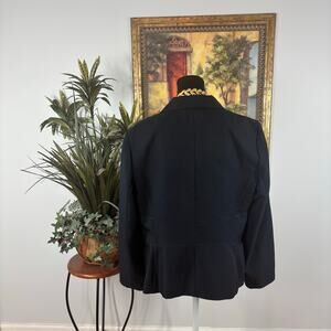 Kasper Women Jacket Size 18 Blue Lapel Notch Collar Long Sleeve Clueless Preppy